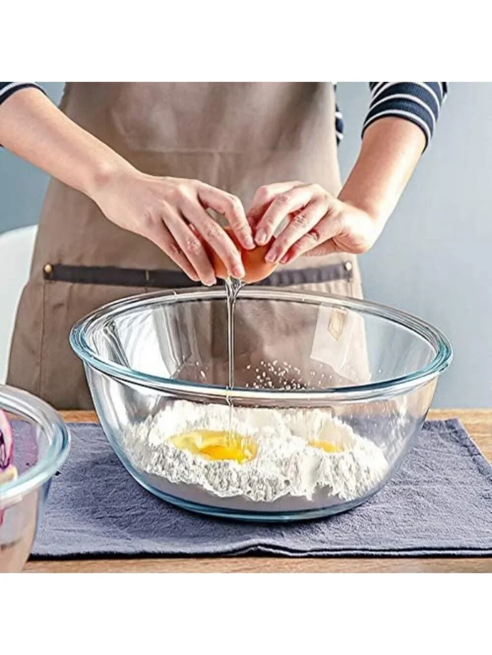 Set of 4 Glass Mixing Bowls with Lids - 0.8 to 4.8 Qt Storage & Prep Bowls